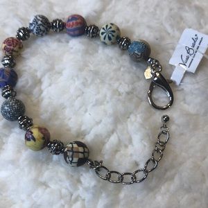 🆕 NWT Handmade Clay Bracelet w/Silvertone spacers
